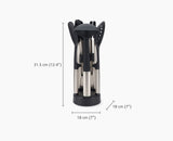 Elevate™ Fusion 5-piece Stainless-steel Utensil Set with Compact Stand
