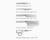 Elevate™ Fusion 5-piece Knife & Scissor Set with Beechwood Block