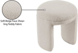Bowen Faux Shearling Teddy Fabric Upholstered Stool