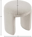 Bowen Faux Shearling Teddy Fabric Upholstered Stool