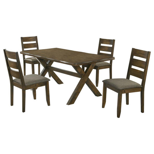 Alston 5-Piece Rectangular Dining Table Set Knotty Nutmeg