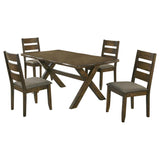 Alston 5-Piece Rectangular Dining Table Set Knotty Nutmeg
