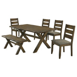 Alston 6-Piece Rectangular Dining Table Set Knotty Nutmeg