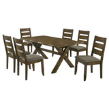 Alston 7-Piece Rectangular Dining Table Set Knotty Nutmeg