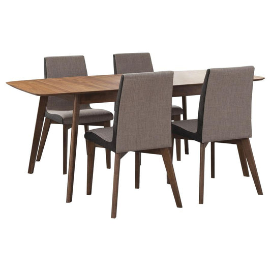 Redbridge 5-Piece Rectangular Dining Set – Natural Walnut
