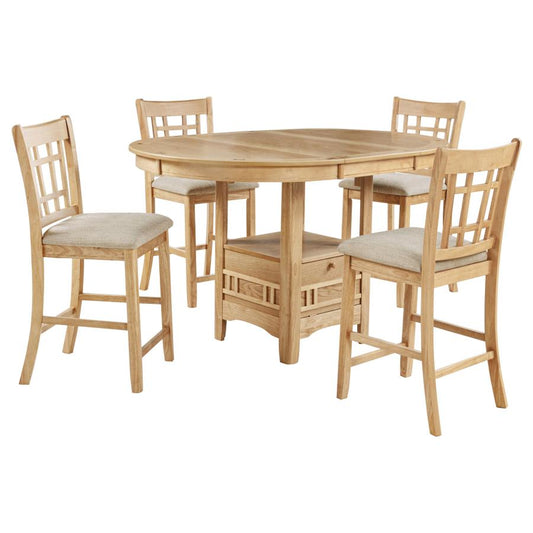 Lavon Oval 60-inch Counter Height Extension Dining Table - Light Oak