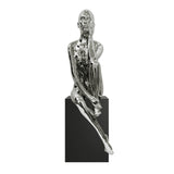 Antoinette Doll Sculpture with Base // Chrome