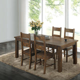 Coleman 5-Piece Rectangular Dining Set – Rustic Golden Brown