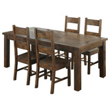Coleman 5-Piece Rectangular Dining Set – Rustic Golden Brown