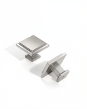 DESIGN1071 Matte Black Modern Square Knobs - Heavy-Duty Kitchen & Dresser Hardware | 1.26" Length