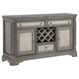 Cresswell 2-Door 3-Drawer Wine Storage Buffet – Weathered Taupe