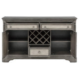 Cresswell 2-Door 3-Drawer Wine Storage Buffet – Weathered Taupe
