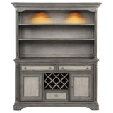 Cresswell 2-Door 3-Drawer Buffet and Hutch – Weathered Taupe