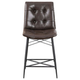 Aiken Upholstered Tufted Counter Chair Brown (Set of 2)