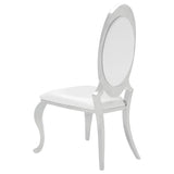 Antoine 7-Piece Black Tempered Glass Dining Set Cream White Chairs