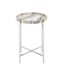 Freya Floral Jade Marble Accent Table