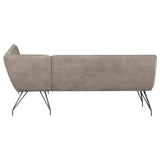 Dodson Fabric Upholstered L-Shaped Nook Dining Bench Taupe