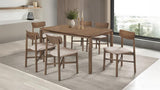 Parkridge 7-Piece 59-Inch Wood Dining Set Natural Walnut