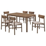 Parkridge 7-Piece 59-Inch Wood Dining Set Natural Walnut