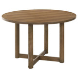 Crestmore 5-Piece 46-Inch Round Wood Dining Table Set – Walnut