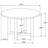 Crestmore 5-Piece 46-Inch Round Wood Dining Table Set – Walnut