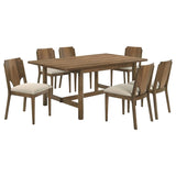 Crestmore 7-Piece Rectangular Dining Table Set – Walnut