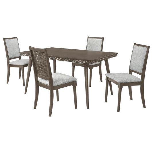 Onslow 5-Piece 59-Inch Rectangular Dining Set Dark Brown