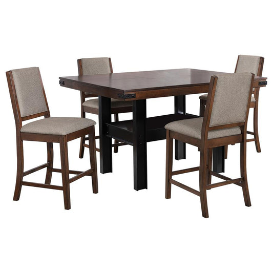 Patterson 5-Piece Counter Height Dining Set Mango Oak
