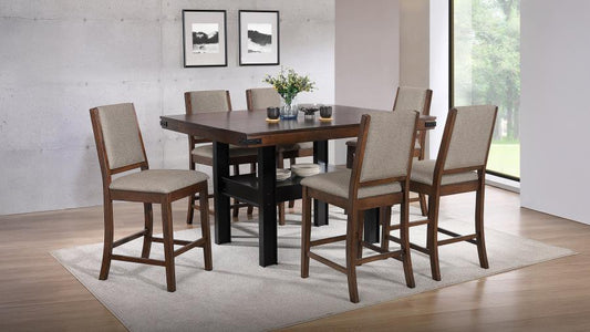 Patterson 7-Piece Counter Height Dining Set Mango Oak