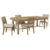 Arini 5-Piece Extension Leaf Dining Table Set Sand Wash