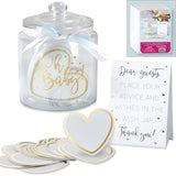 Iridescent Baby Shower Wish Jar with Heart Shaped Cards