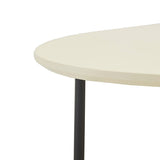 2-Tier Oval Coffee Table with Storage Shelf, White/Natural