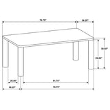 Castlewood 7-Piece 71-Inch Rectangular Dining Set Brown Oak