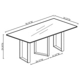 Desden 79-Inch Rectangular Sintered Stone Dining Table Grey