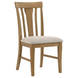 Hartville 5-Piece Round Dining Table Set Natural Light Brown