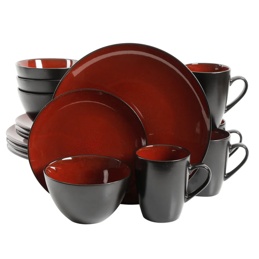 Gibson Elite Soho Lounge Round 16-Piece Reactive Stoneware Dinnerware Set