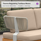 PURPLE LEAF Sicilia L-Shaped Modular Outdoor Sectional with Sunbrella Khaki Cushions Flexible Layout for Poolside Casual Lounge