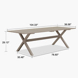 PURPLE LEAF Outdoor Dining Table Sleek Aluminum Frame Modern Outdoor Table for Deck Backyard Dining Gatherings