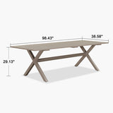 PURPLE LEAF Outdoor Dining Table Sleek Aluminum Frame Modern Outdoor Table for Deck Backyard Dining Gatherings