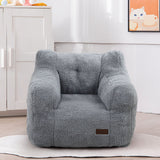 MAXYOYO Kids Sherpa Bean Bag Chair, Teddy Lazy Sofa for Girls and Boys,  Grey