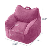 MAXYOYO Kids Bean Bag Chair, Sherpa Bean Bag Couch with Decorative Edges for children's room (Pink)