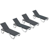 PURPLE LEAF Patio Chaise Lounge Plastic Pool Outdoor Lounge Chair with Aluminum Frame Stackable Patio Tanning Chairs for Poolside Sunbathing Beach Deck Yard