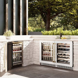 ZLINE 24" Touchstone 151 Can Beverage Fridge White Matte Glass Door Matte Black Handle RBSOZ-WM-24-MB