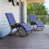 PURPLE LEAF Outdoor Reclining Chair Patio Zero Gravity Chaise Lounge Folding Chair with Removable Cushion Adjustable Headrest for Lawn Camping Beach Pool