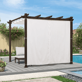 PURPLE LEAF Bronze Pergola Outdoor Retractable Metal Pergola with Canopy with Shade Cover With Curtains