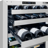 ZLINE 24" Touchstone Dual Zone 44 Bottle Wine Cooler White Matte Glass Door RWDO-WM-24