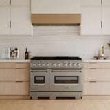ZLINE 48" Dual Fuel Range, Gas Cooktop, Electric Convection Oven Stainless Steel, CDR48