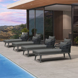 PURPLE LEAF Patio Chaise Lounge Chair  Aluminum Pool Lounge Chairs for Outdoor with 2 Cushions for Deck, Pool, Lawn, Garden, Courtyard, Porch