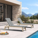 PURPLE LEAF Pool Oversized Lounge Chairs Rattan Aluminium Patio Chaise Lounge Outdoor Adjustable Recliner Finish Loungers Woven PE Sun Chairs for Poolside Deck Beach