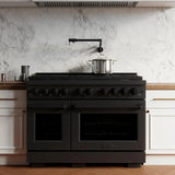 ZLINE 48"Paramount Dual Fuel Range Black Stainless Steel, SDRB-48
